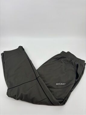 Baleaf Mens 4XL Fleece Lined Running Pants Thermal Olive Green Zipper Pockets